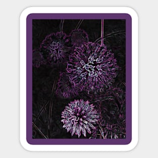 Abstract Purple Floral Design Sticker